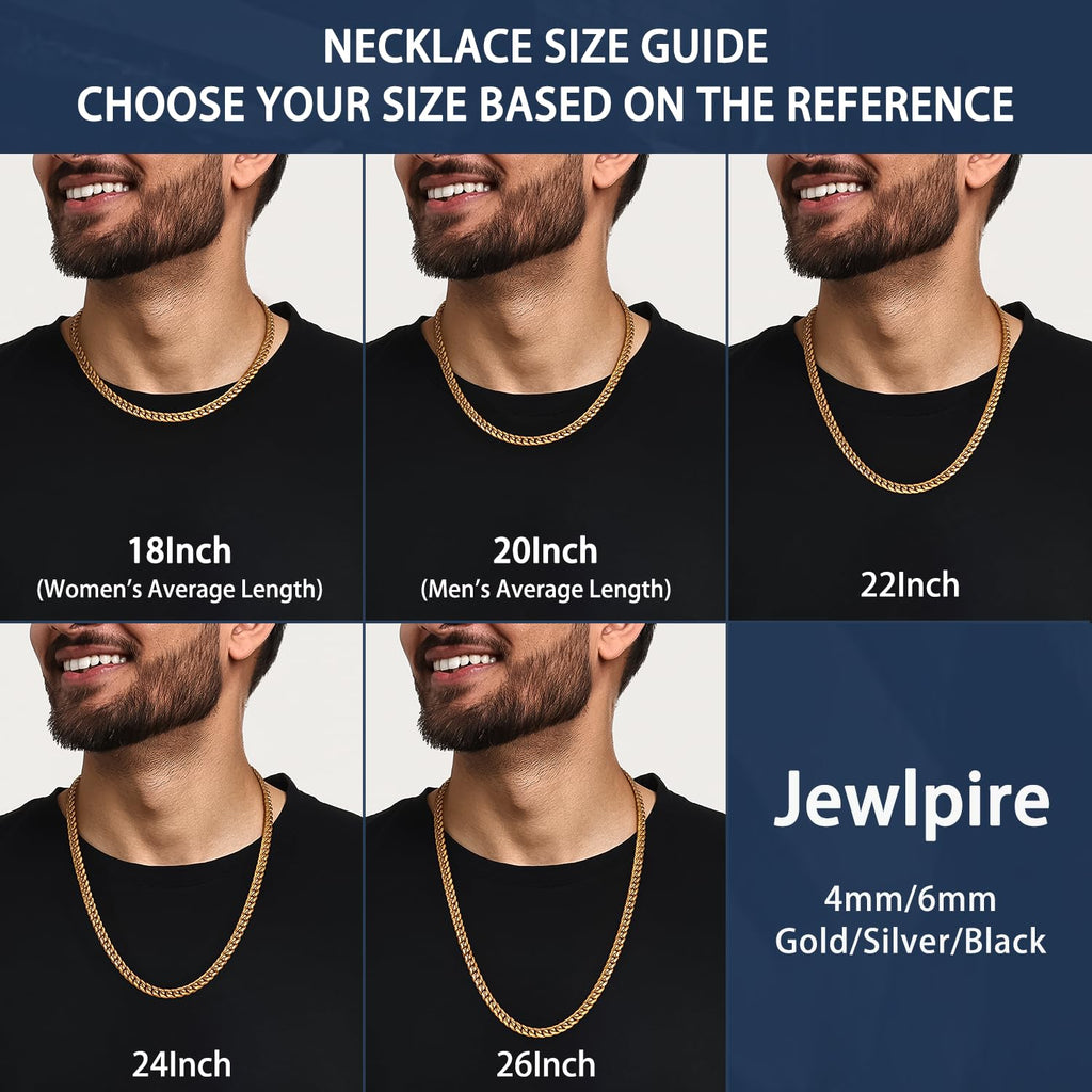 Cuban Link Chain Necklace 4mm 18K Gold Plated Stainless Steel P8533