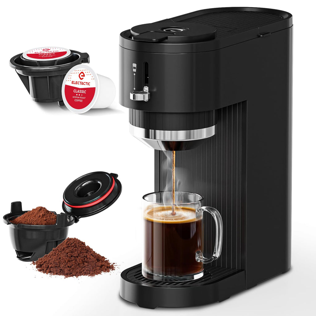 Black Single Serve Coffee Maker with 14 Oz Water Reservoir X299784