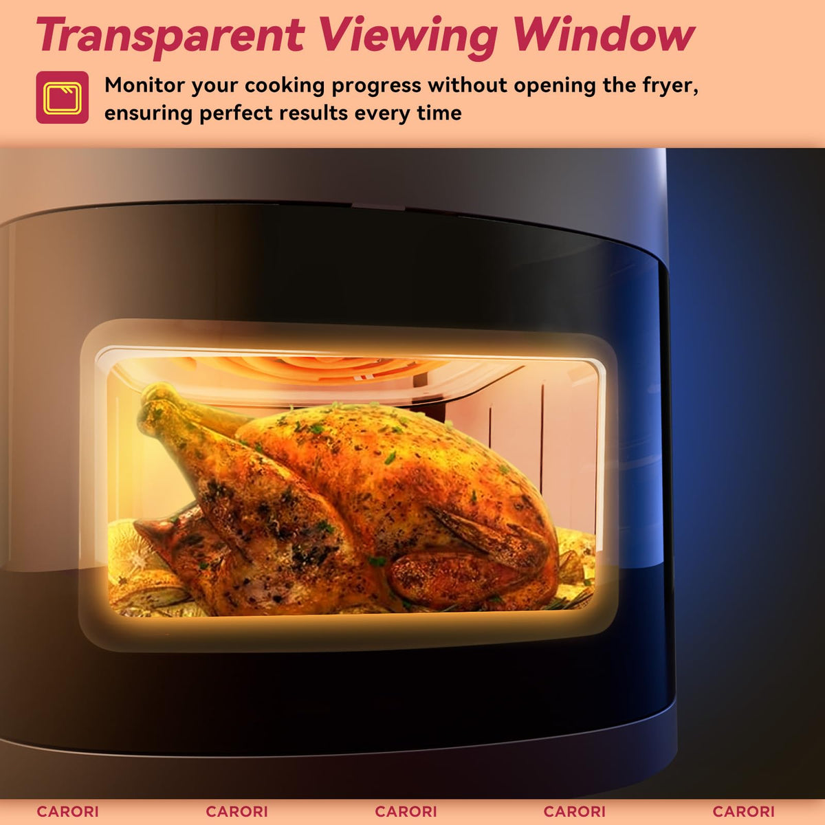 6Qt Air Fryer with Viewing Window, 12 Preset, Nonstick Dishwasher Safe Basket S211