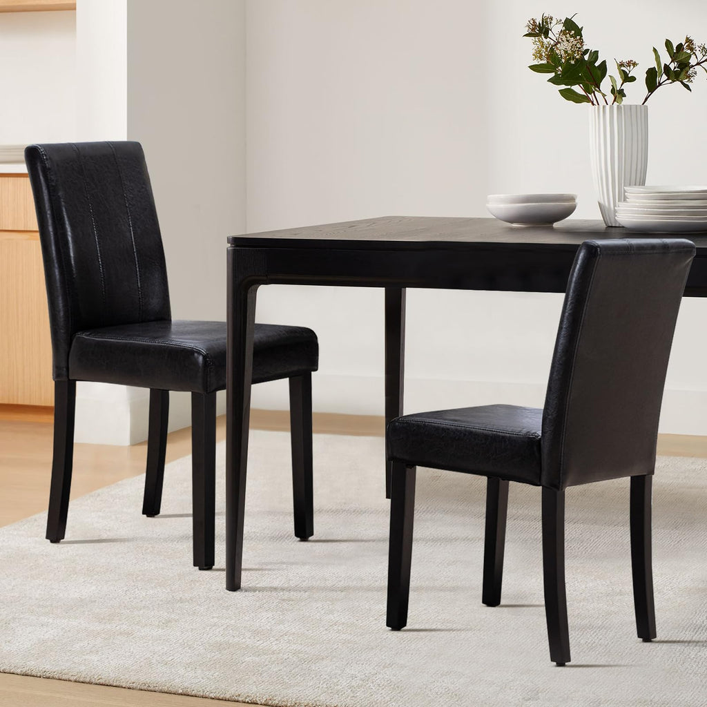Black PU Leather Dining Chairs Set of 4 M23306