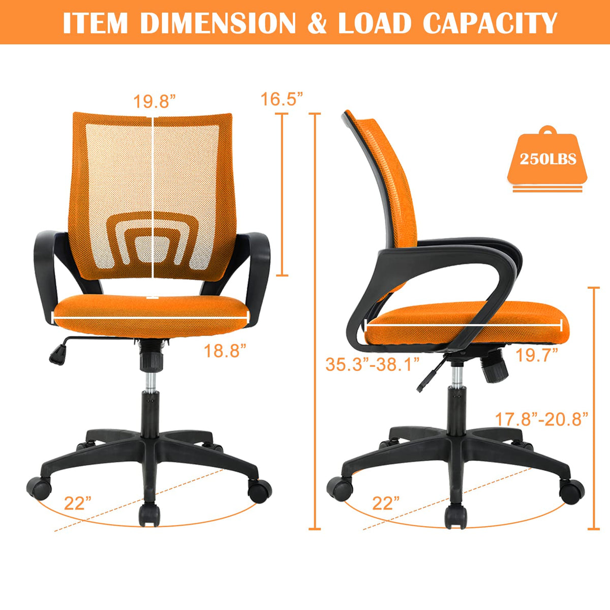 Adjustable Mesh Office Chair with Lumbar Support P12110