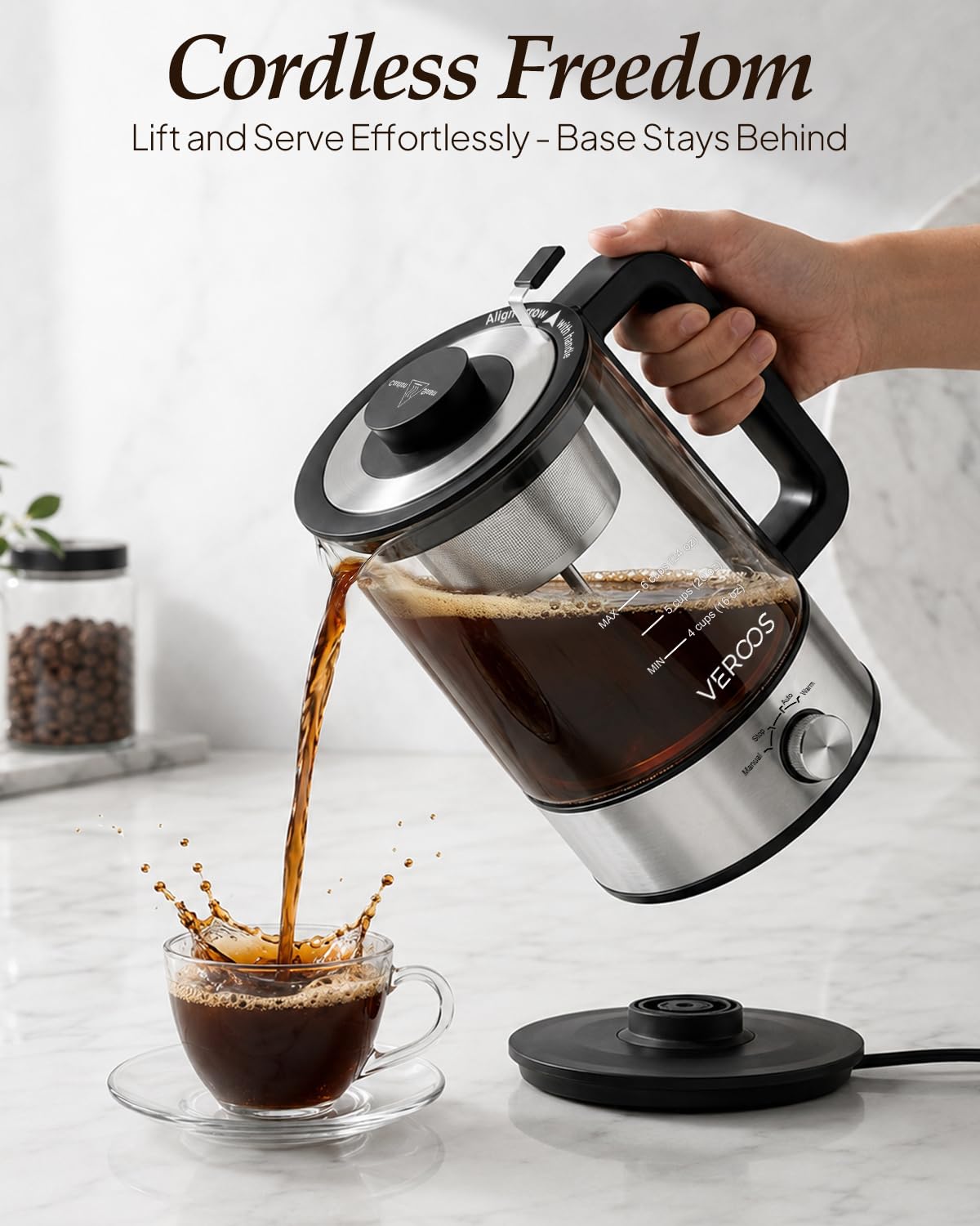 Electric 6-Cup Glass Percolator Coffee Pot K906360