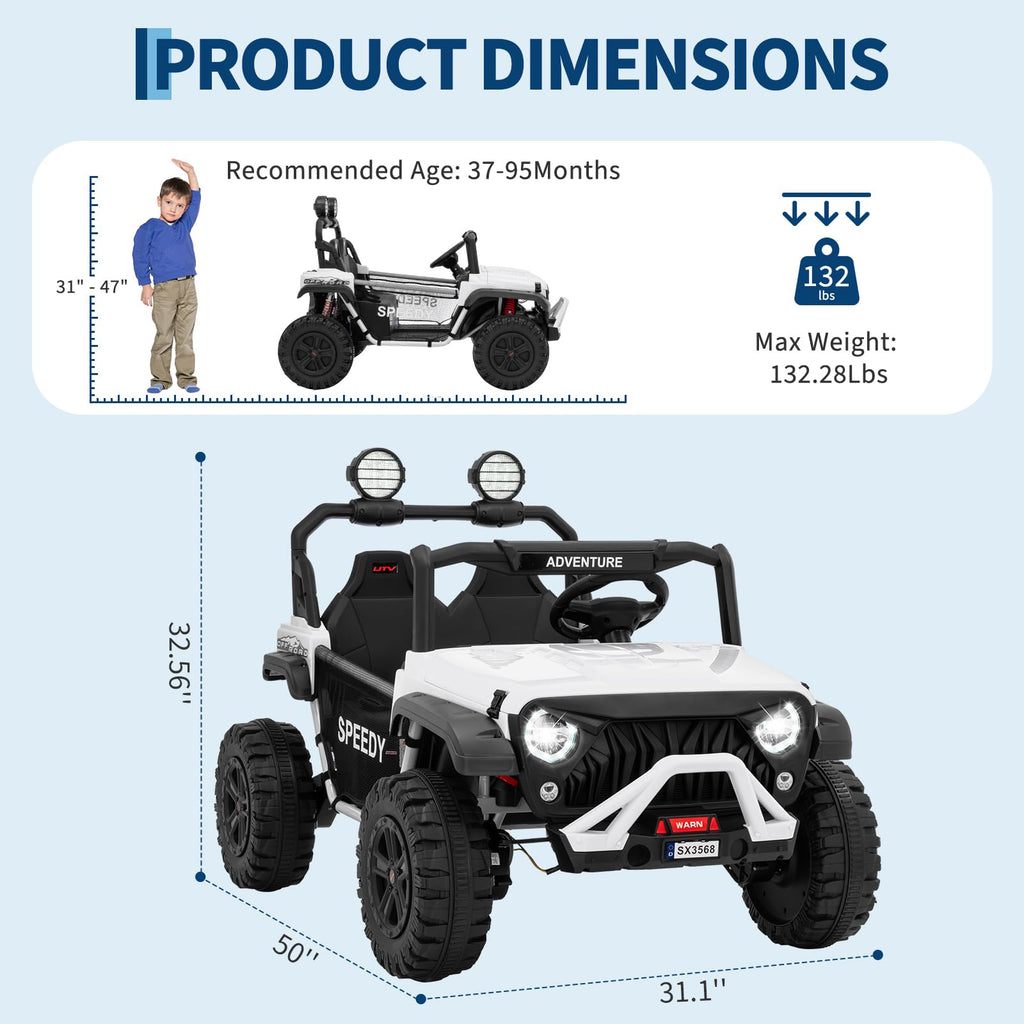 24V 4WD Electric Car 2 Seater UTV with Remote Control Y688