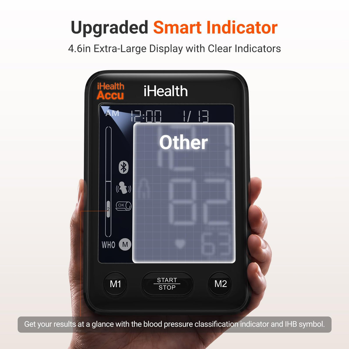 Bluetooth Upper Arm Blood Pressure Monitor with Large Cuff H3769