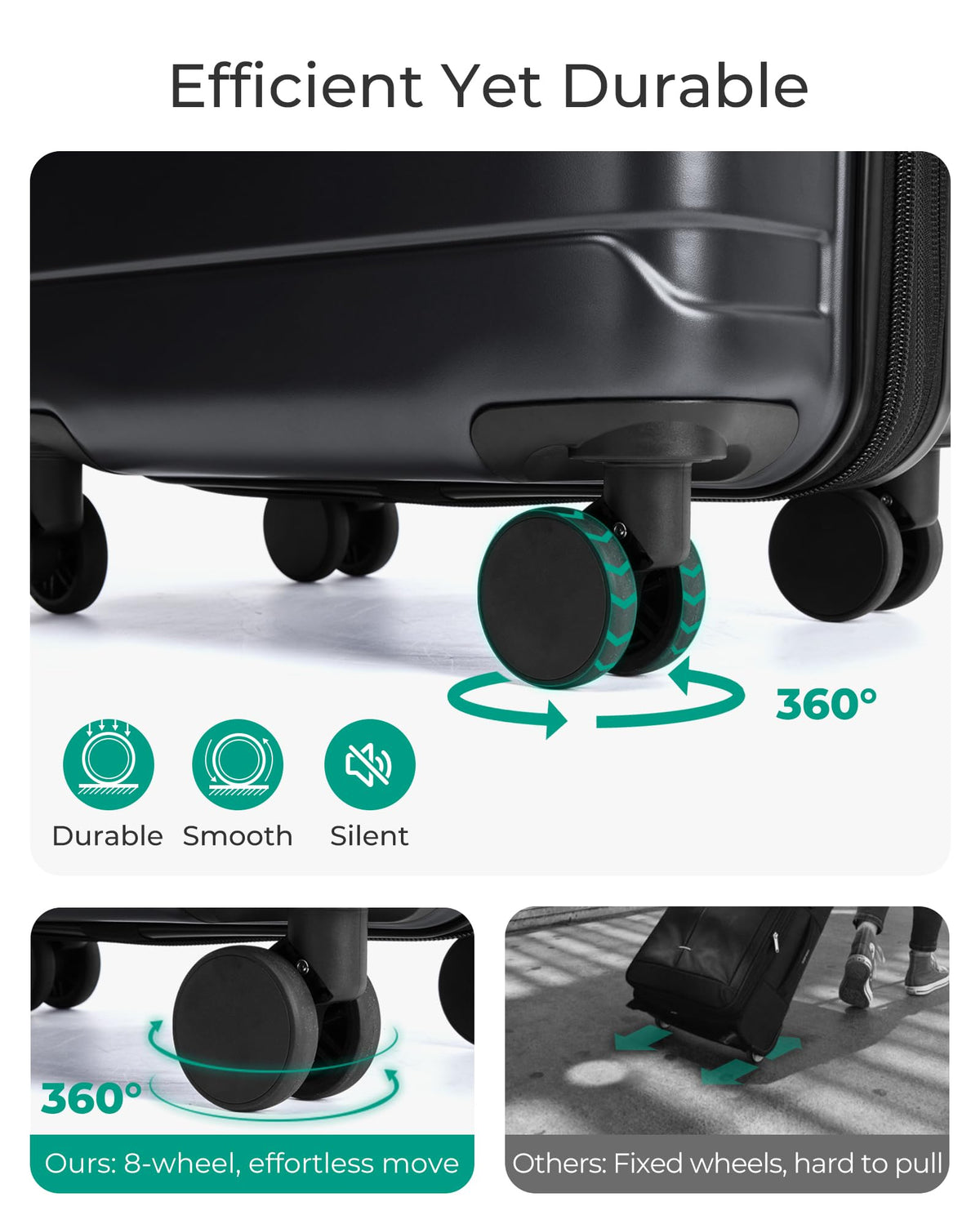 Expandable Spinner Carry-On Luggage 20" Black A25773