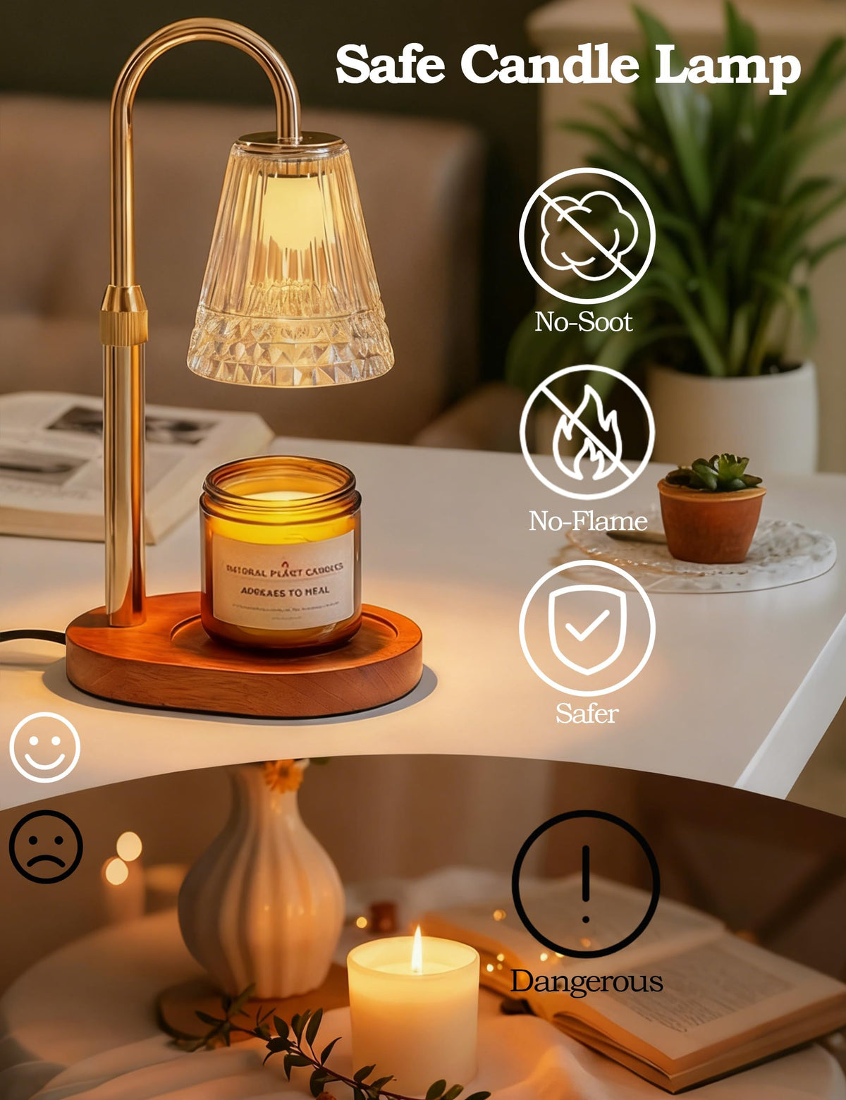 Dimmable Height Adjustable Candle Warmer Lamp with Timer W4991