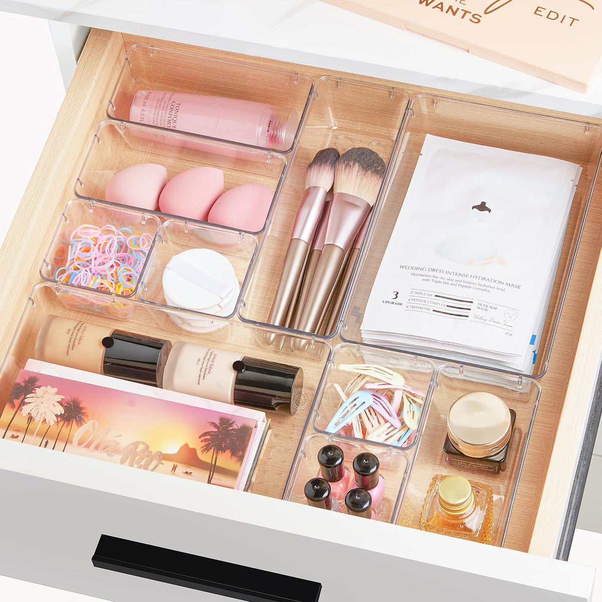 25 PCS Clear Plastic Drawer Organizers Set S8783