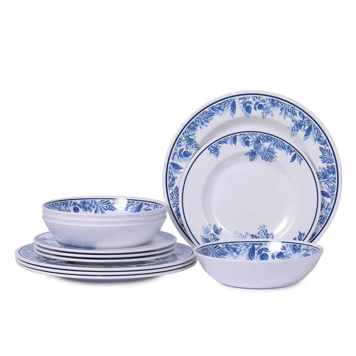 12 Pc Floral Melamine Dinnerware Set D298180