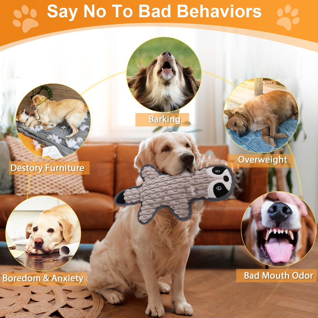 5 Pack Squeaky Plush Dog Toys with Crinkle Paper U4324