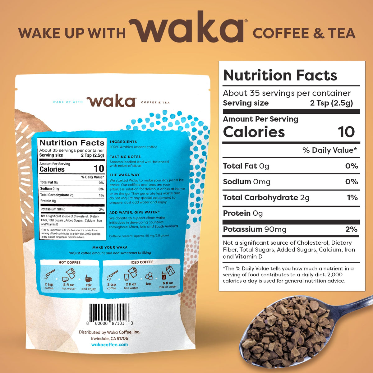 Instant Coffee Colombian Medium Roast Freeze Dried 3.5 oz J498