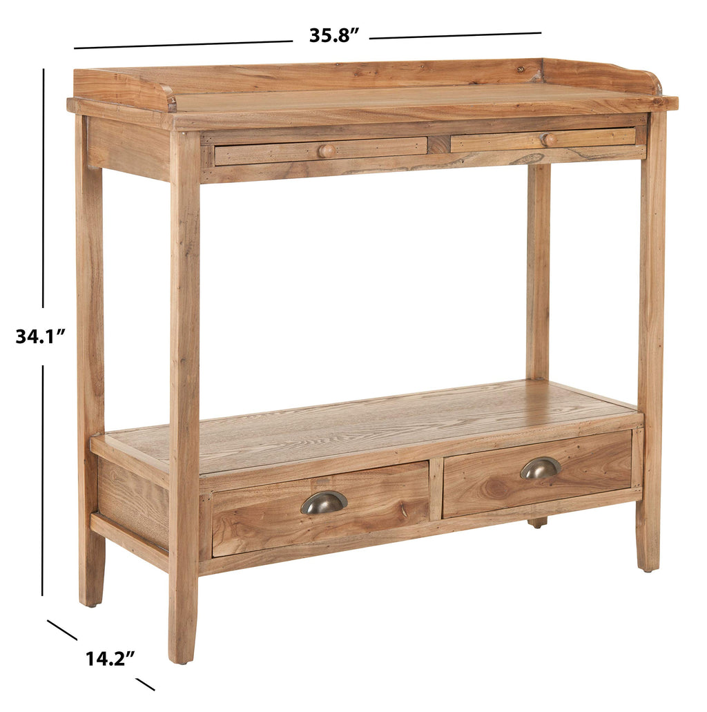 Weathered Oak Console Table with Drawers & Shelf N84912