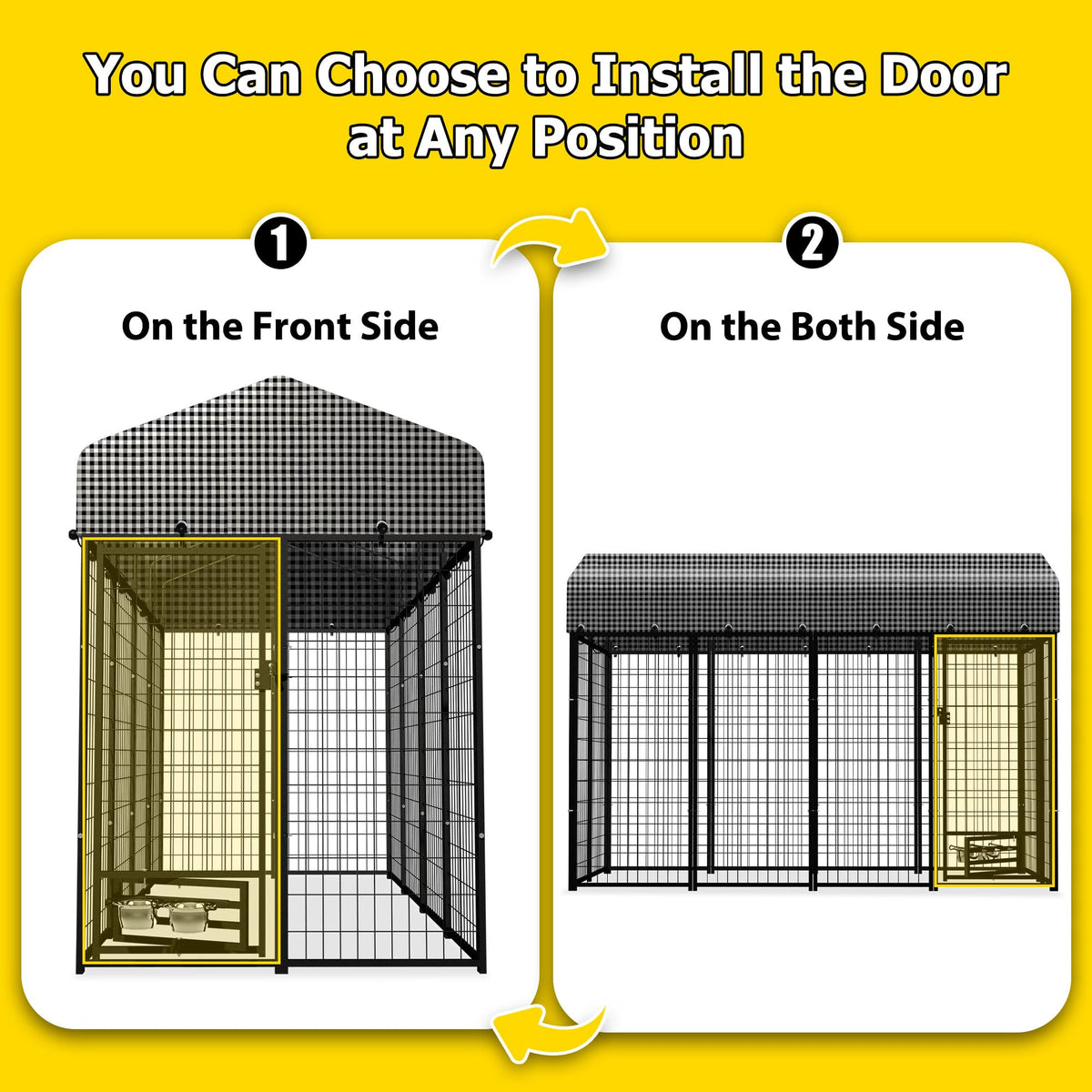 Heavy Duty Outdoor Dog Kennel with Roof Cover G334474
