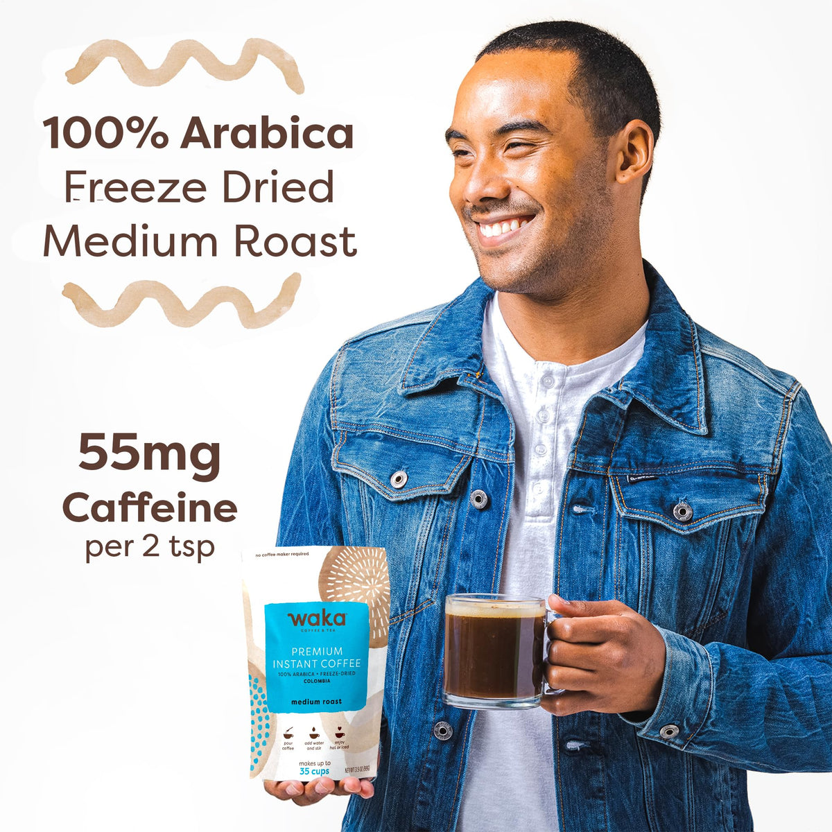 Instant Coffee Colombian Medium Roast Freeze Dried 3.5 oz J498