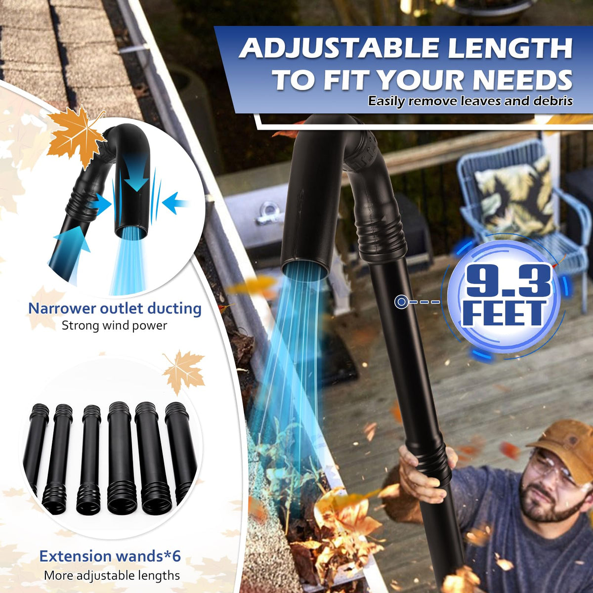 Universal Gutter Cleaning Tools for Leaf Blowers Y394