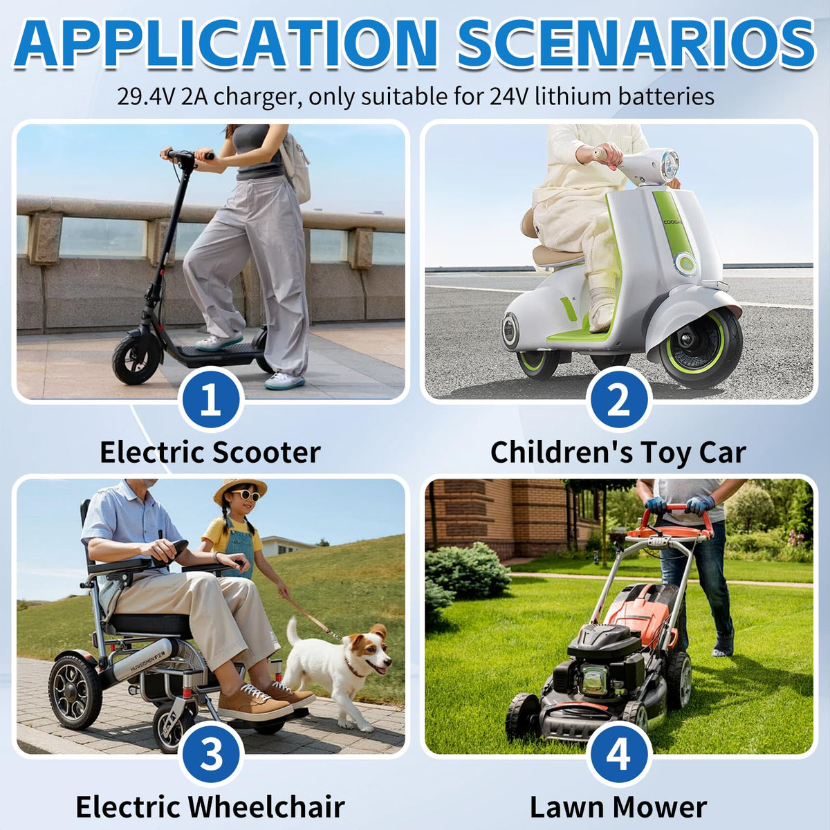 24V Lithium Battery Electric Scooter Charger D3683