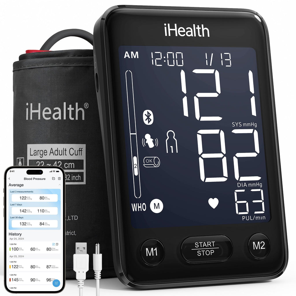 Bluetooth Upper Arm Blood Pressure Monitor with Large Cuff H3769