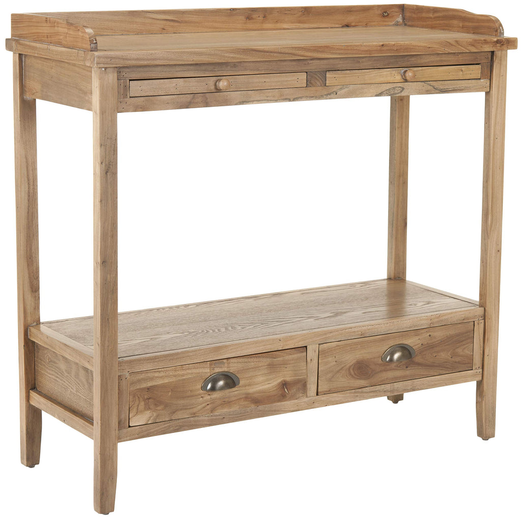 Weathered Oak Console Table with Drawers & Shelf N84912