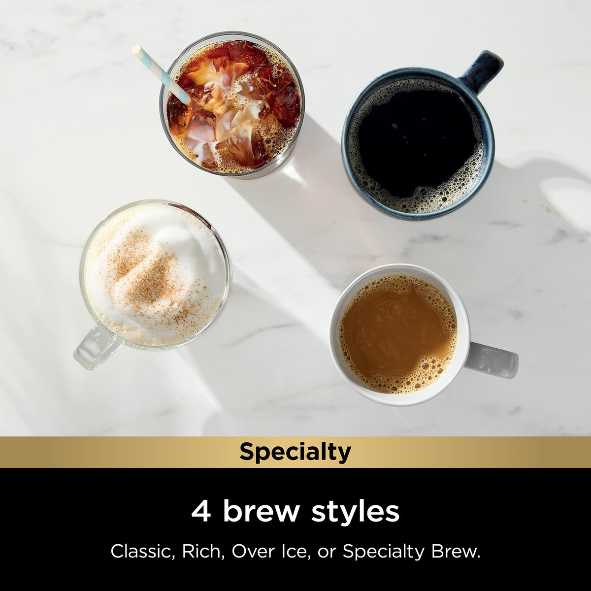 Single-Serve Coffee Maker with Milk Frother, Black Q461936