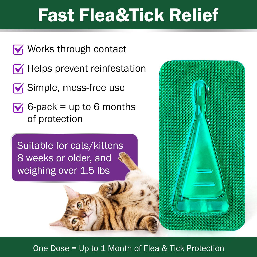 Cat Flea and Tick Prevention 6-Month Supply H336