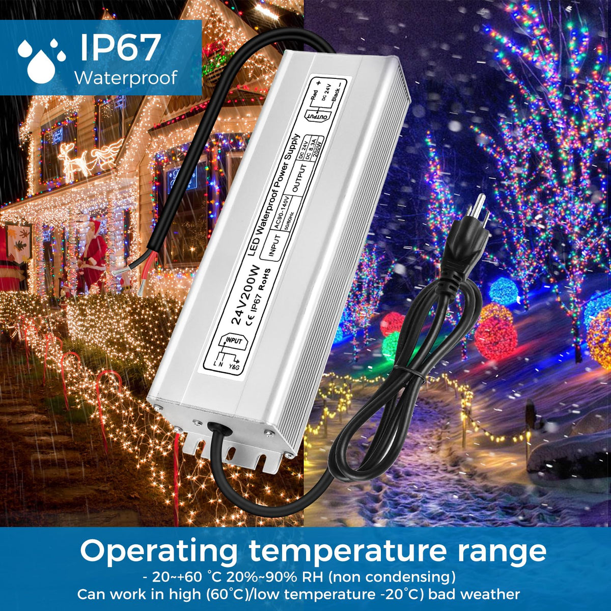 200W 24V IP67 Waterproof LED Driver U375804