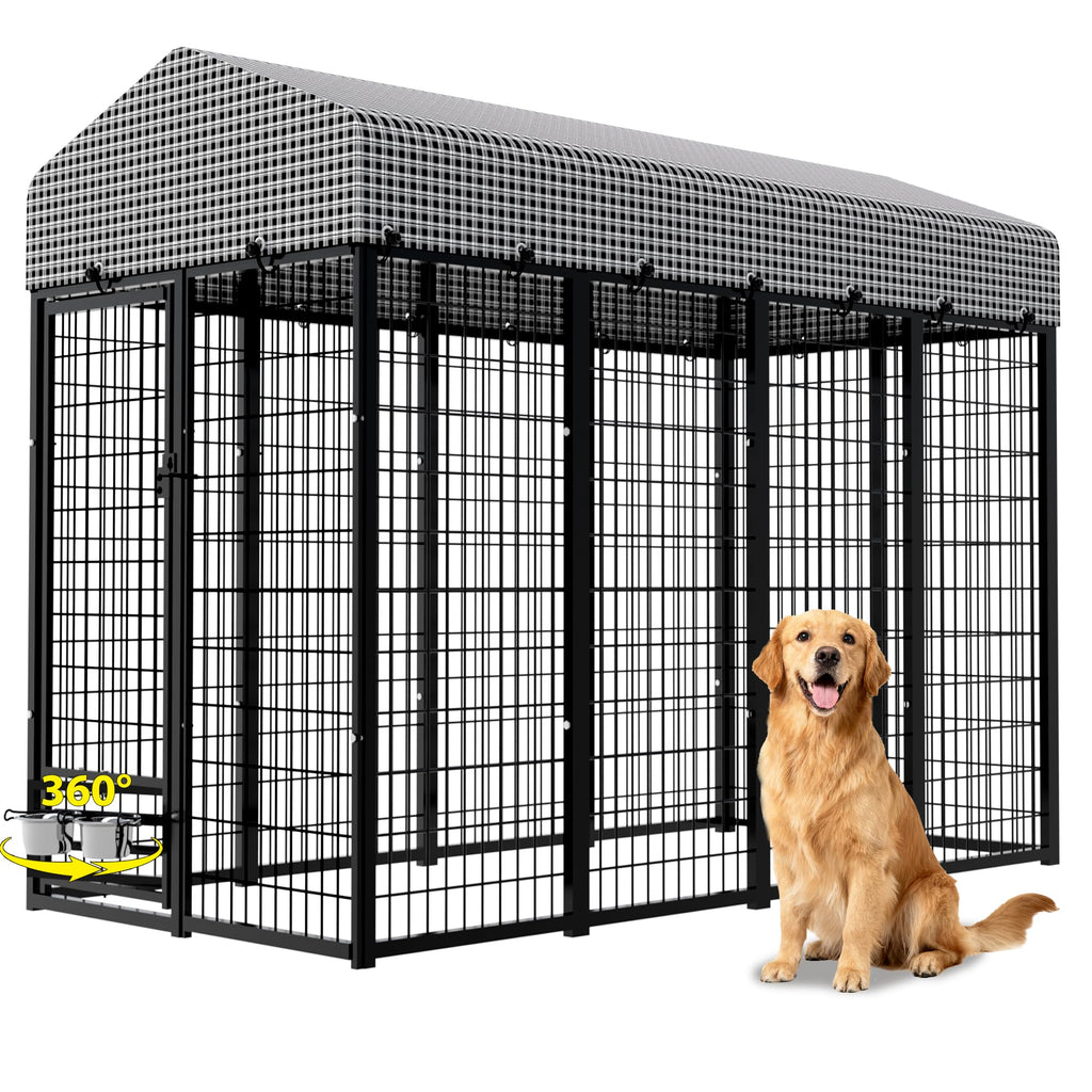 Heavy Duty Outdoor Dog Kennel with Roof Cover G334474
