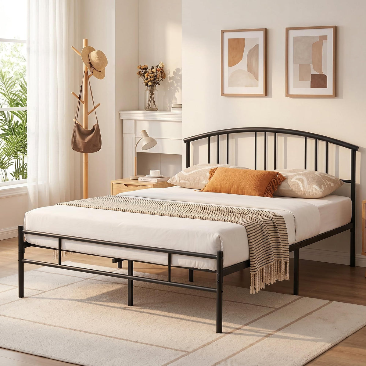 Full Metal Platform Bed Frame with Headboard and Footboard I708329