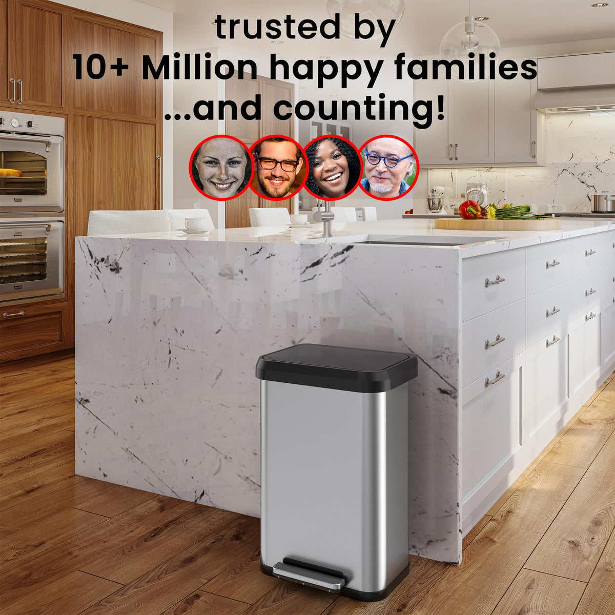 13.2 Gallon Stainless Steel Kitchen Trash Can I8273