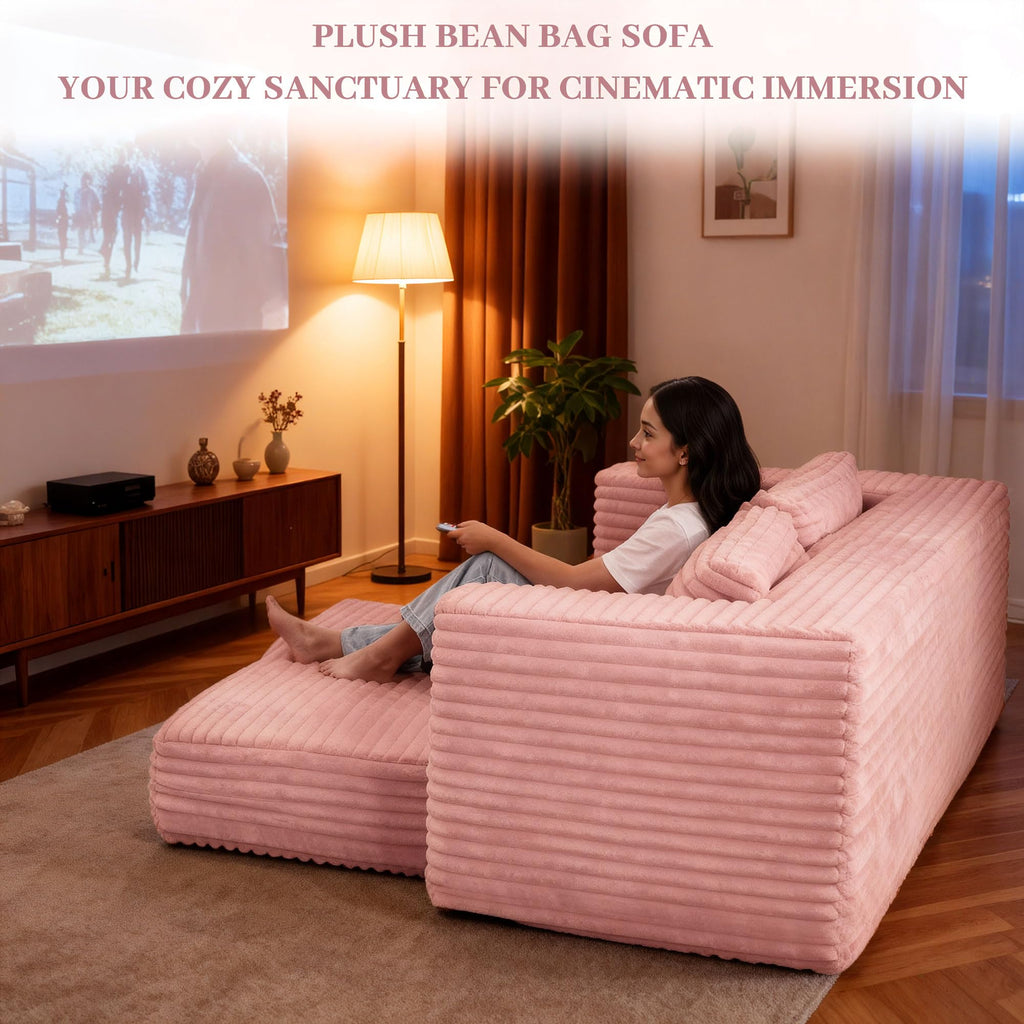62" Pink Convertible Folding Sofa Bed C9308