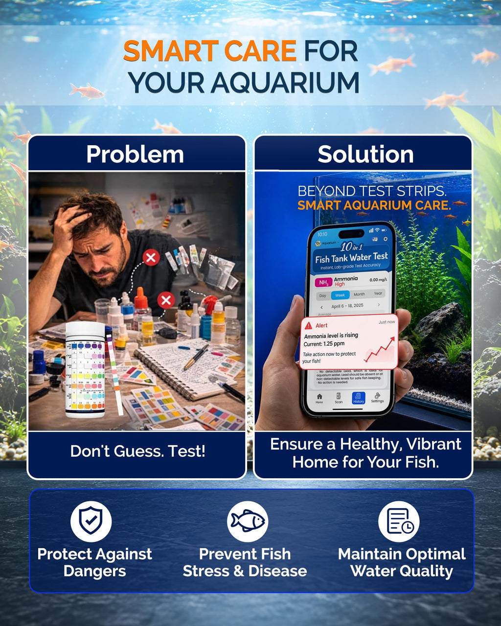 App-Enabled 10-in-1 Aquarium Water Test Kit R505