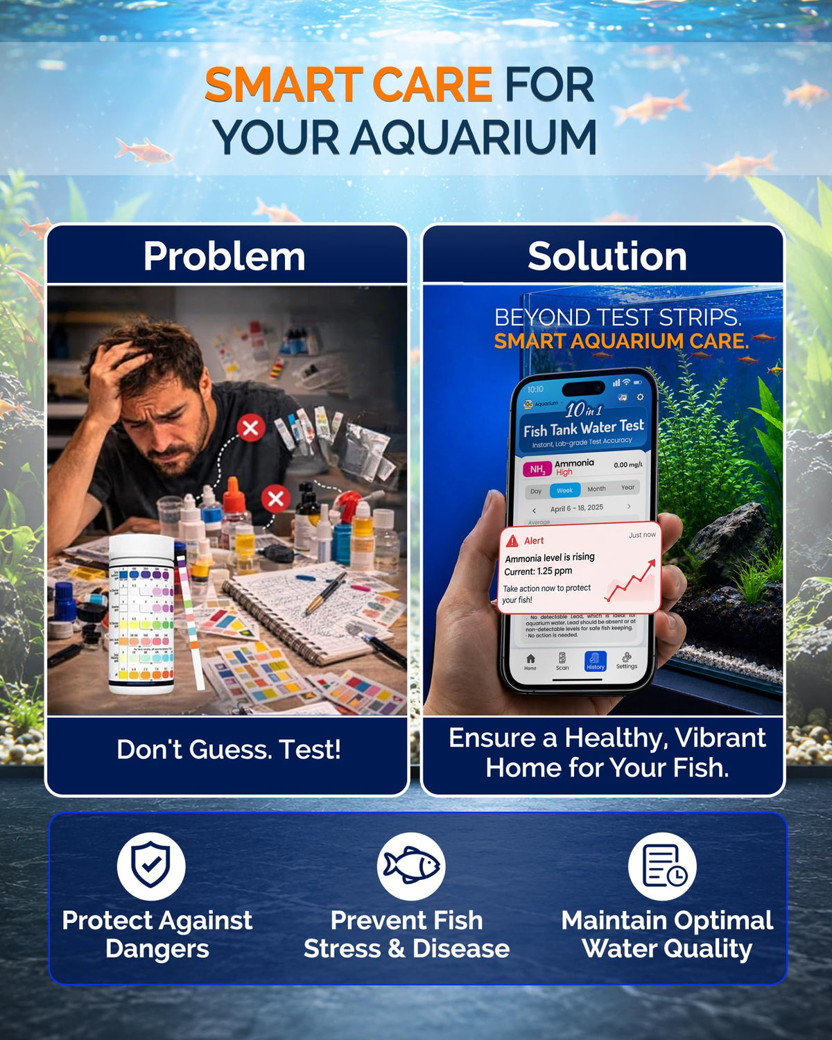 App-Enabled 10-in-1 Aquarium Water Test Kit R505