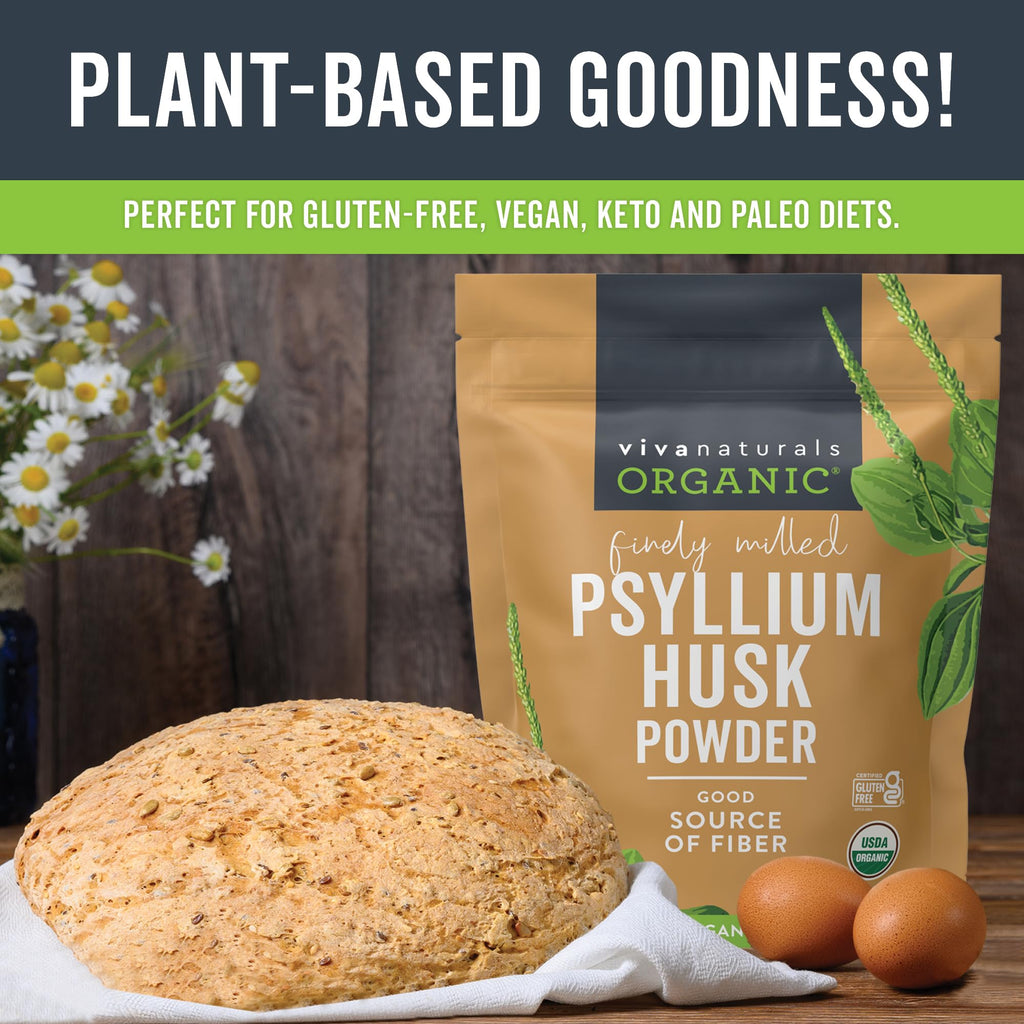 24 oz Organic Psyllium Husk Powder & 8 fl oz Gentle Facial Cleanser Bundle U3356