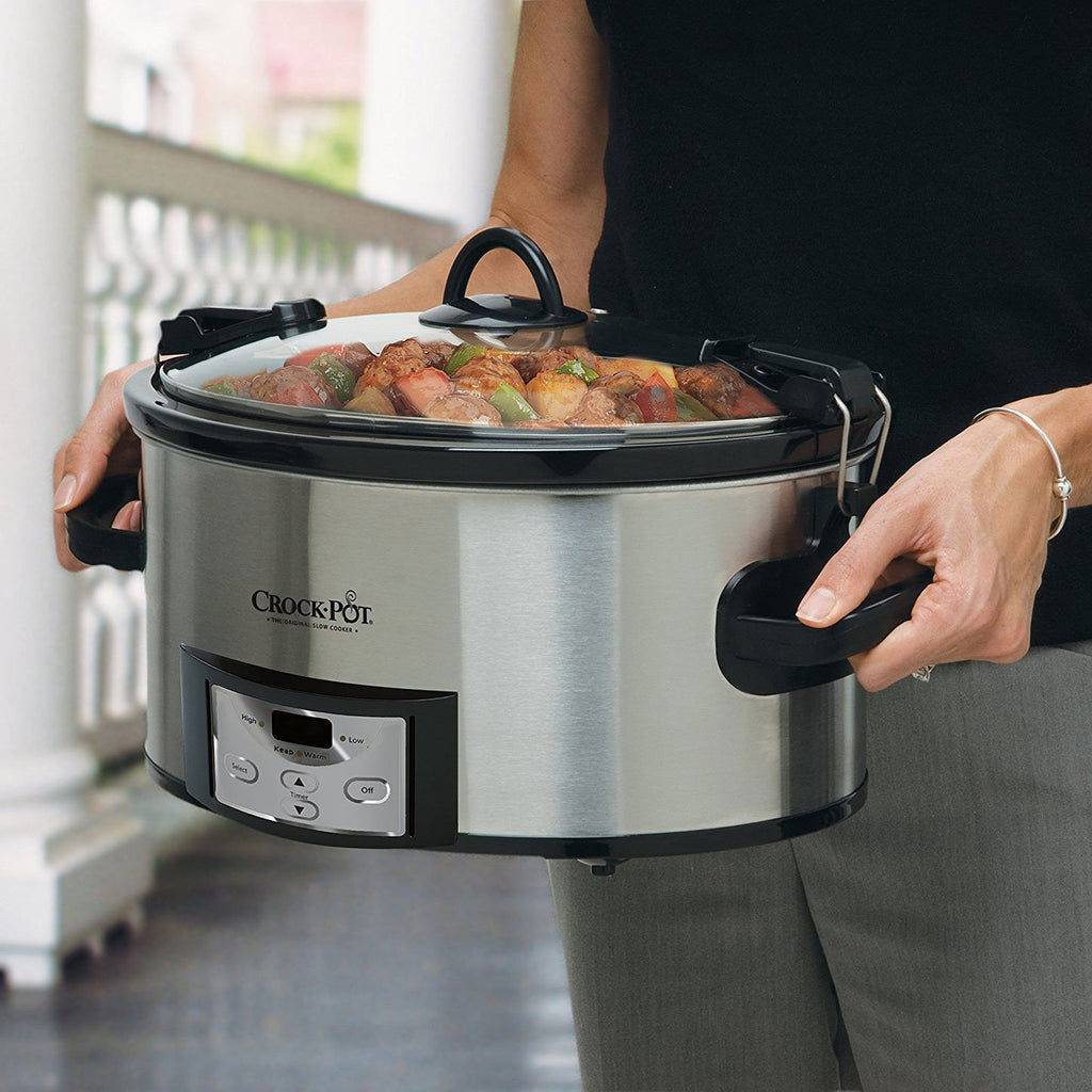 6 Quart Programmable Slow Cooker with Digital Timer Stainless Steel R133109