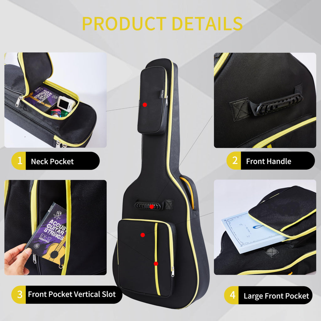 600D Waterproof Padded Acoustic Guitar Gig Bag U1987