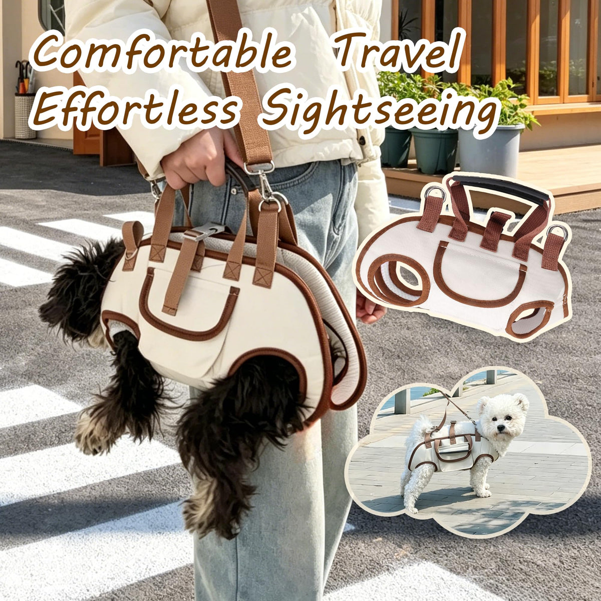 Hands Free Dog Backpack Carrier for Small Dogs, Breathable Pet Carrier with Adjustable Straps A2753