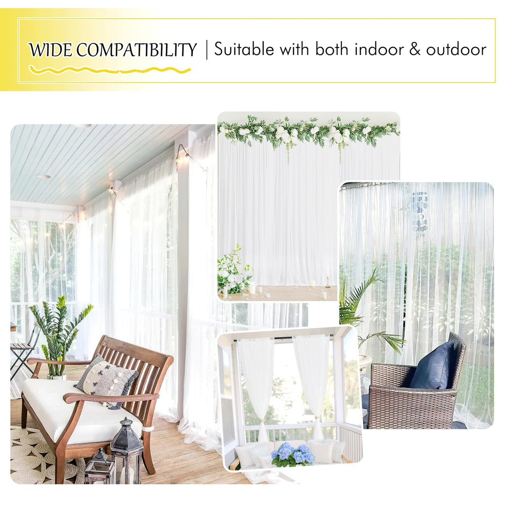 White 2 Panels Waterproof Mosquito Netting Curtains G908930