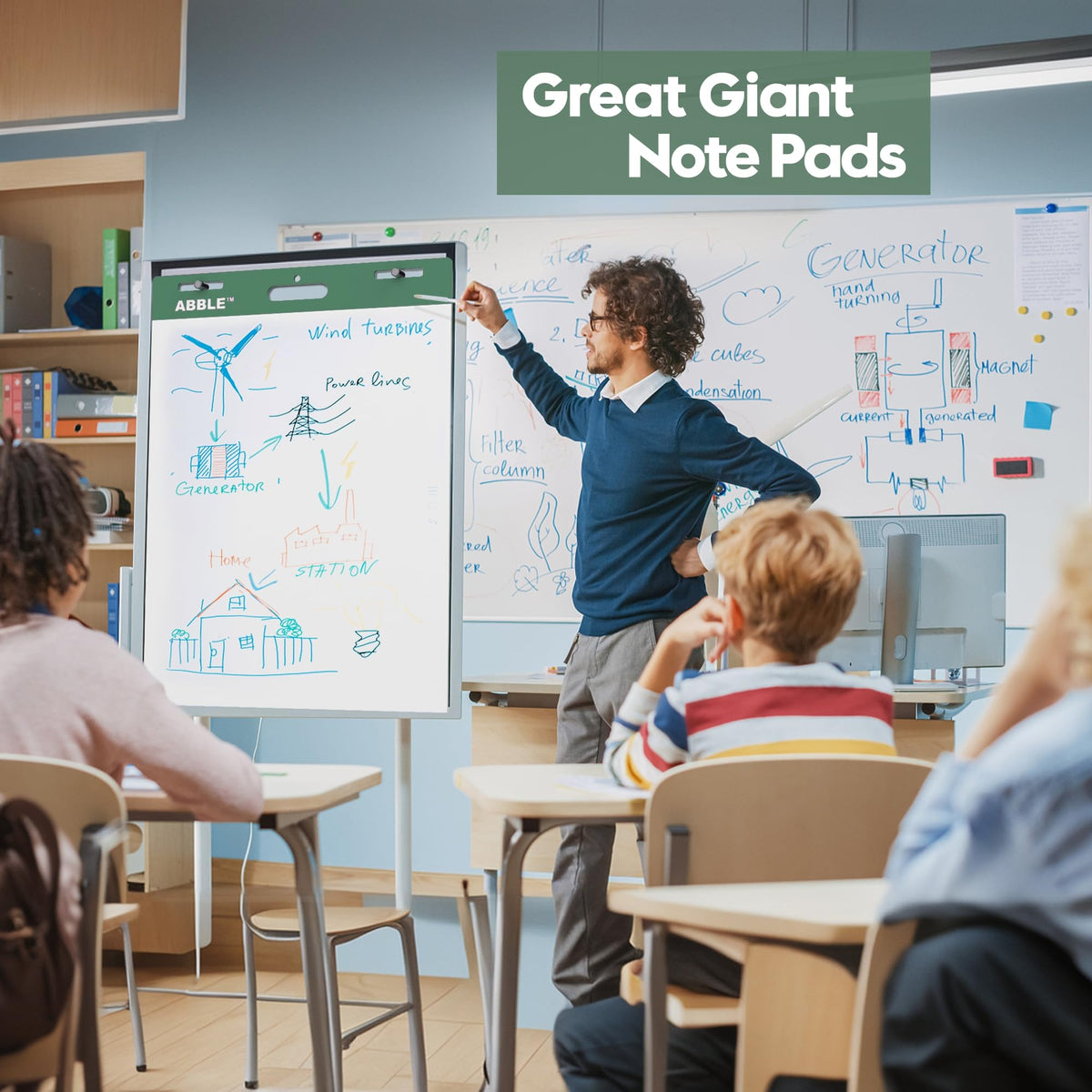 Super Sticky Easel Pad, 25 x 30 Inches, 30 Sheets/Pad, 8 Pads/Pack, Green S461539