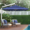 10x10FT Aluminum Cantilever Patio Umbrella with Light I30769