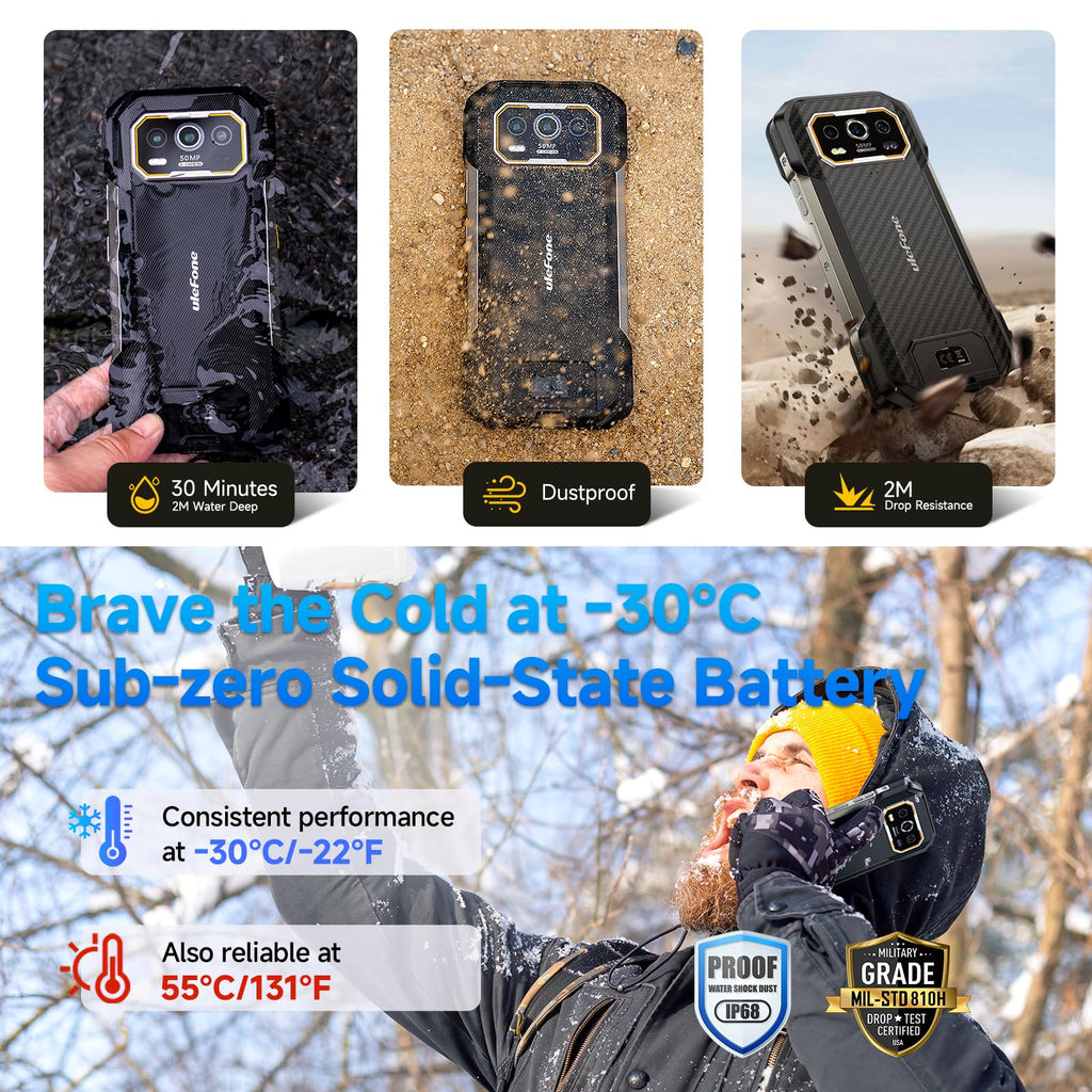 Rugged Smartphone Unlocked 64MP Night Vision 50MP Ultra-Wide Camera X719898