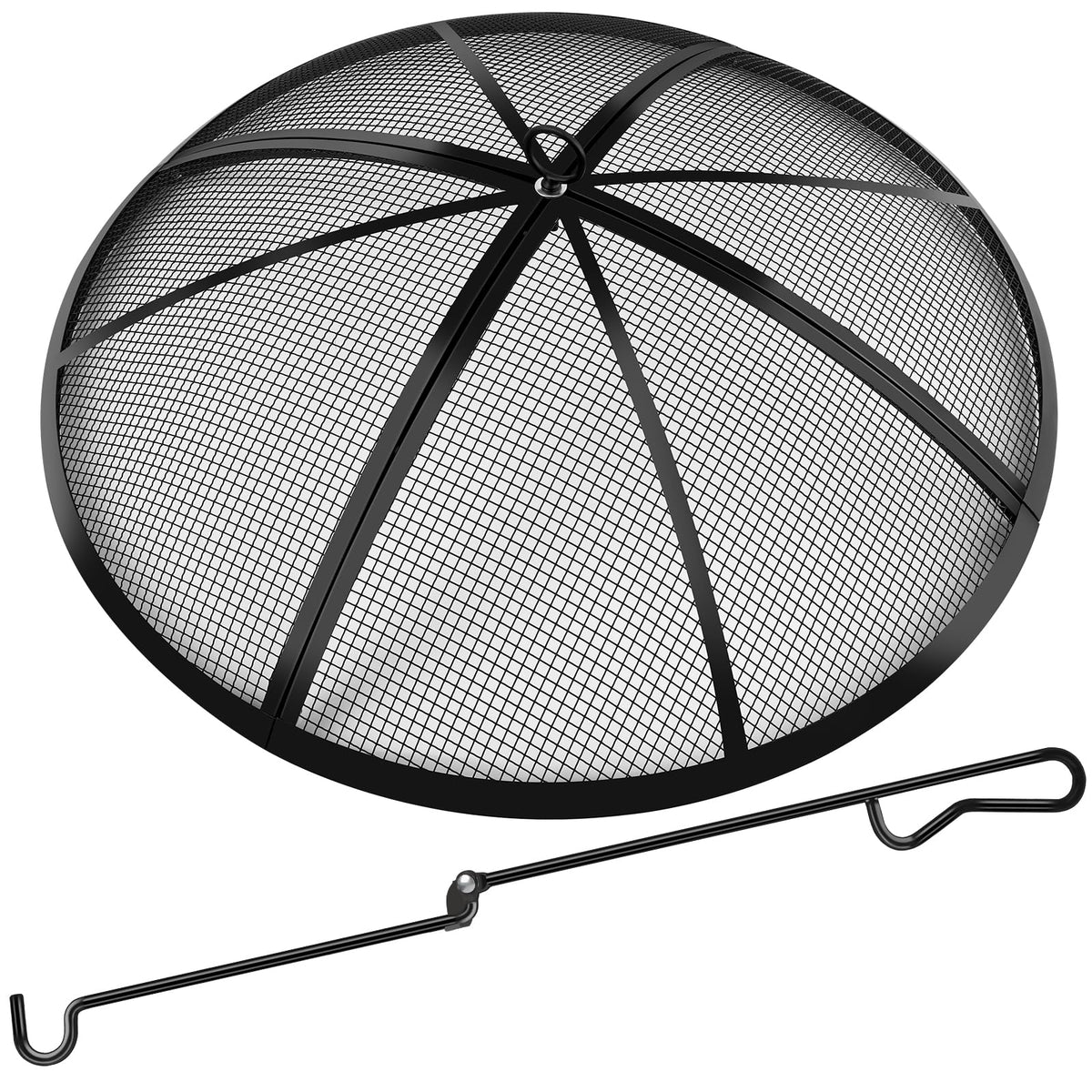 30 Inch Round Fire Pit Screen with Handle & Poker N776