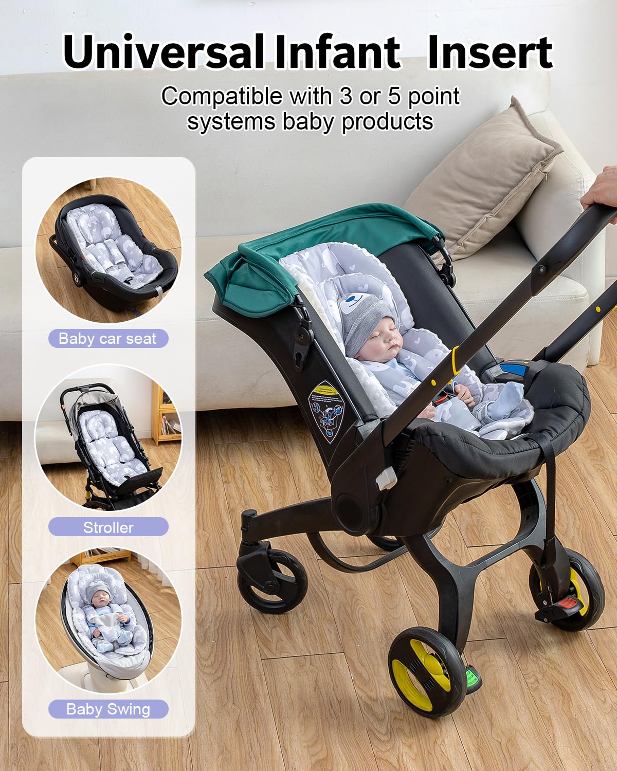 Infant Car Seat Insert with Headrest G1843