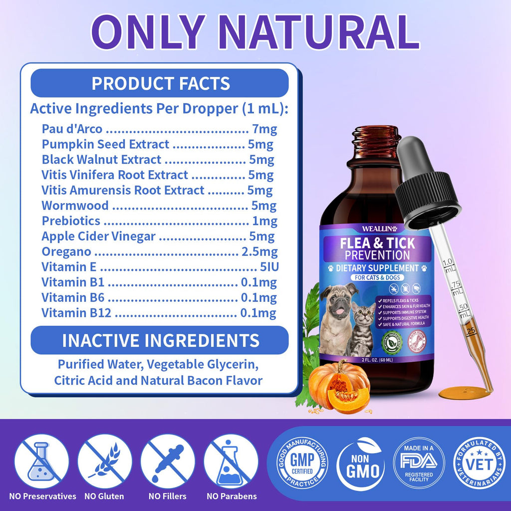Flea and Tick Prevention Support with Multivitamin 60ml C925