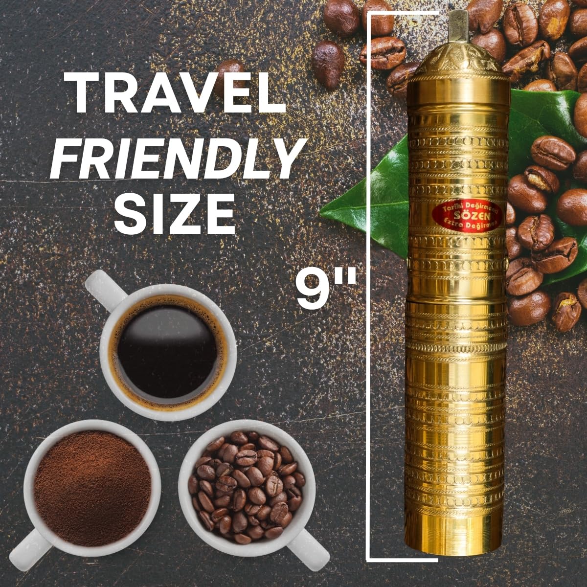 Manual Coffee Grinder Adjustable Hand Crank Burr Mill W4029
