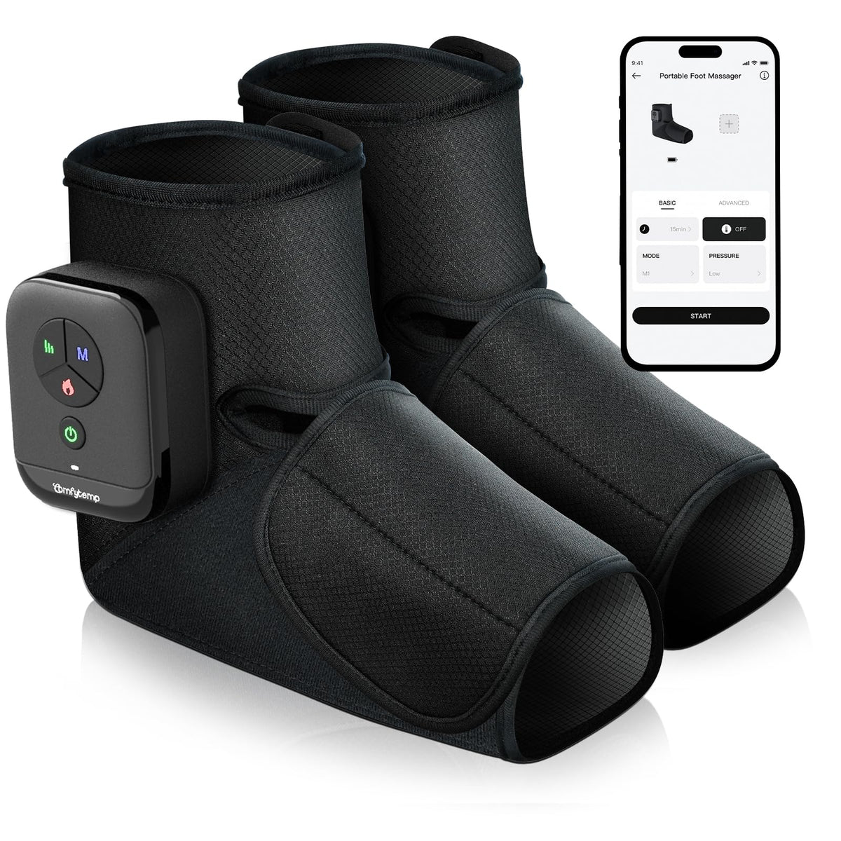Portable Air Compression Foot Massager with Heat O642793
