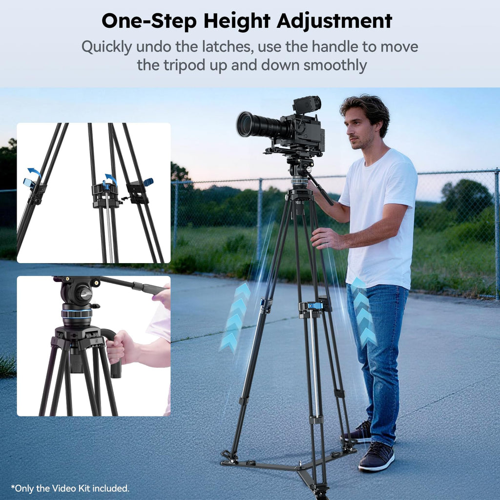 Carbon Fiber Video Tripod with Fluid Head T9287