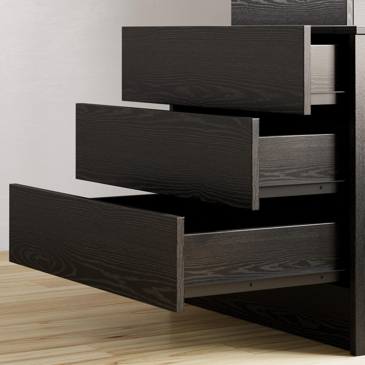 Black 3 Drawer Nightstand with Charging Station H29247