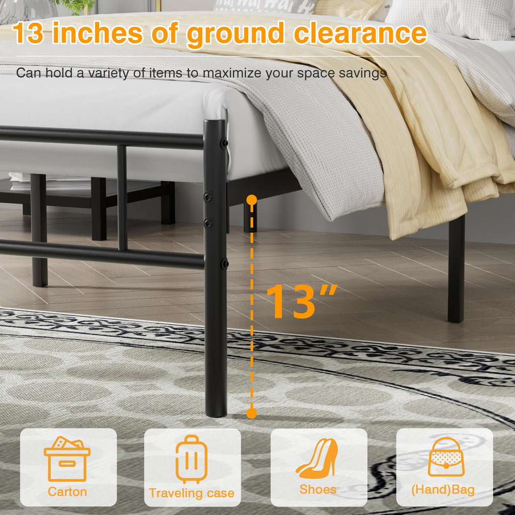 Full Metal Platform Bed Frame with Headboard and Footboard I708329