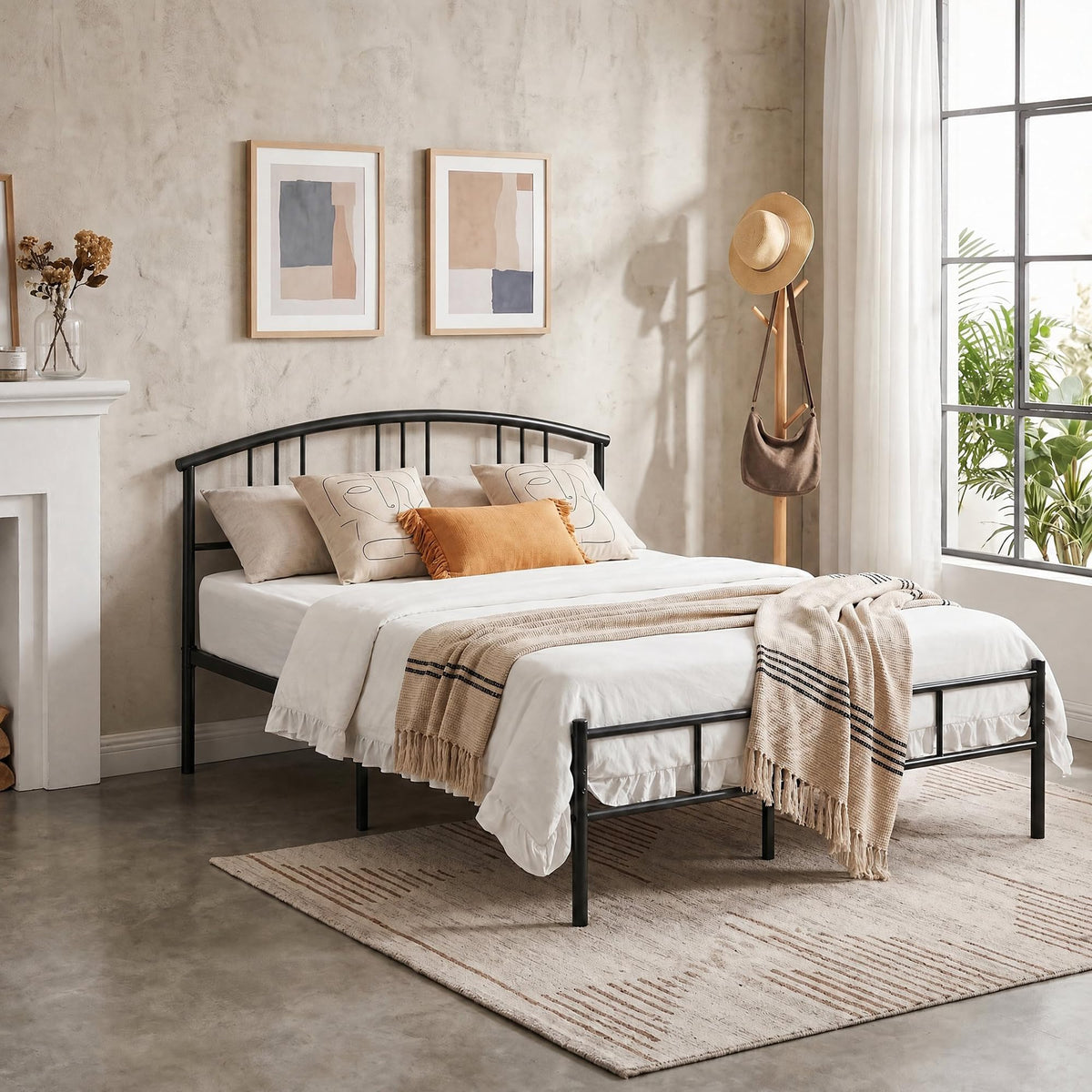 Full Metal Platform Bed Frame with Headboard and Footboard I708329