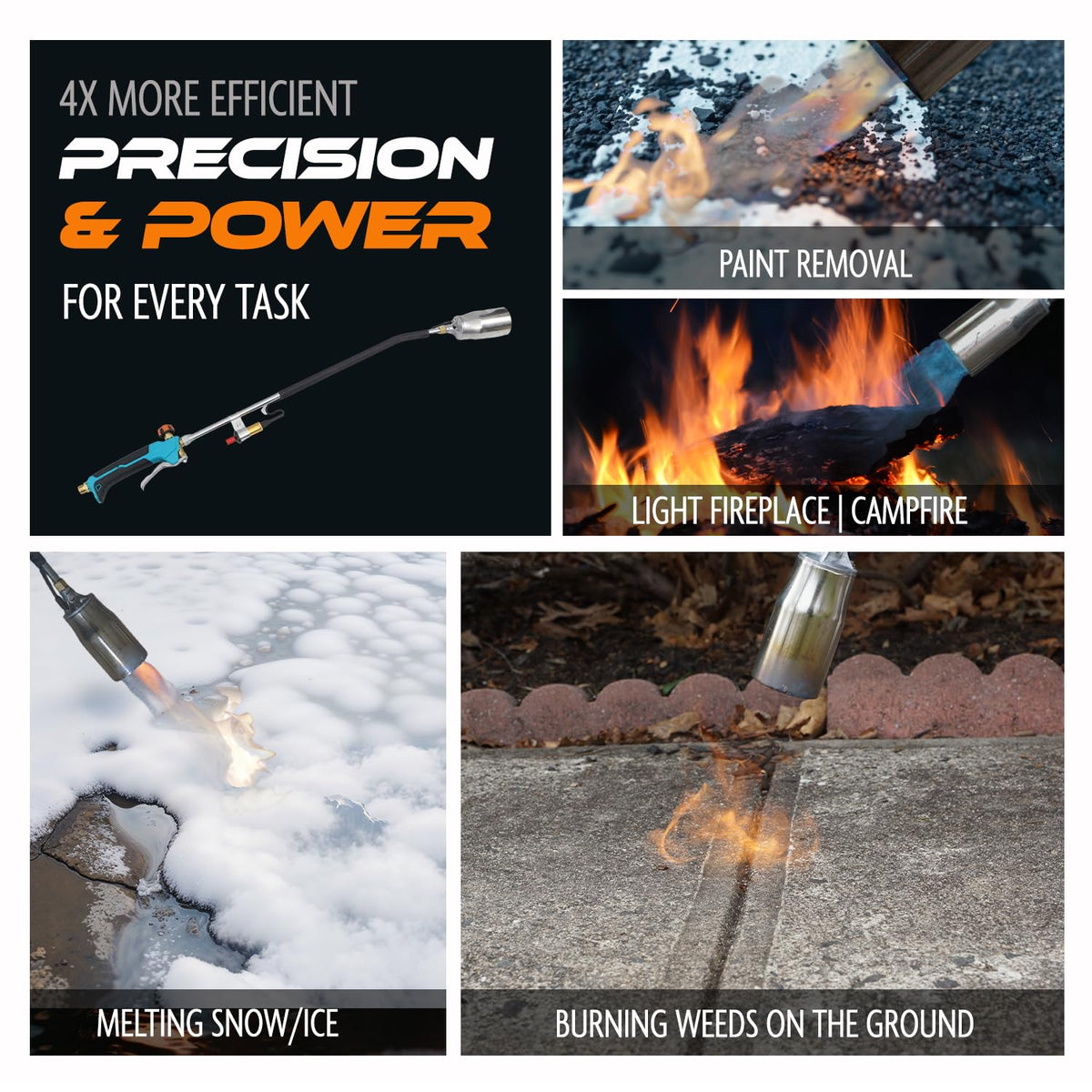 Propane Torch Weed Burner with 13 ft Hose, Adjustable 2,200,000 BTU Self Igniting F2144