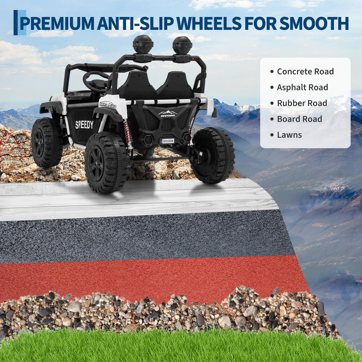 24V 4WD Electric Car 2 Seater UTV with Remote Control Y688