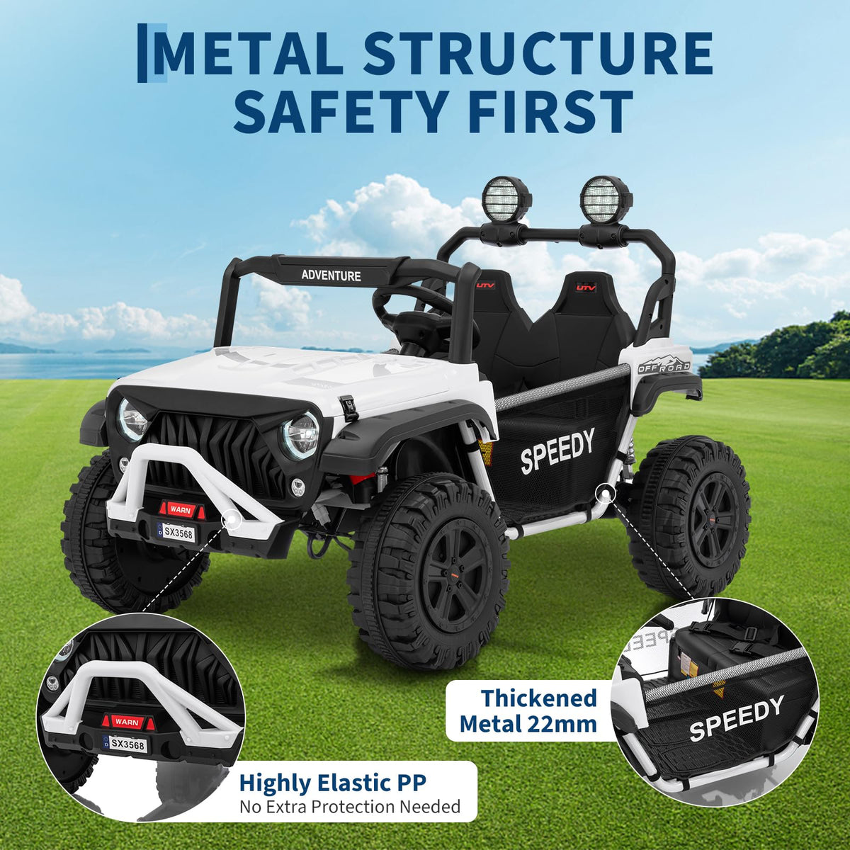 24V 4WD Electric Car 2 Seater UTV with Remote Control Y688